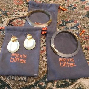 Alexis Bittar earrings and bracelet set